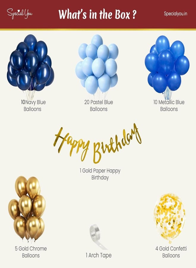 SpecialYou.in مجموعة زينة عيد ميلاد مميزة باللون الأزرق المطاطي للأولاد من SpecialYou.in، تتضمن بالونات زرقاء، طقم زينة احتفالات عيد الميلاد، 51 قطعة. - Image 3